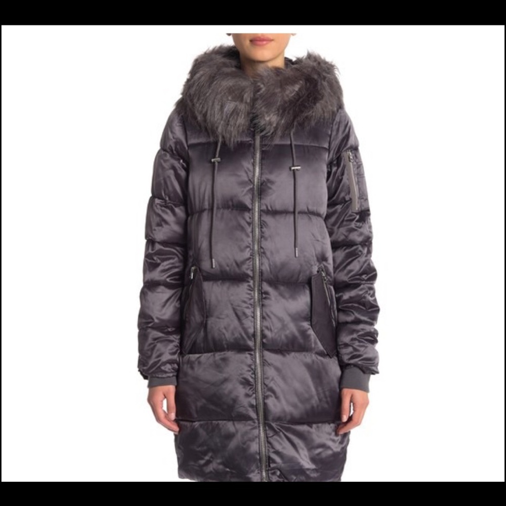 Jessica Simpson Faux Fur Trim Puffer Coat - Picture 3 of 6